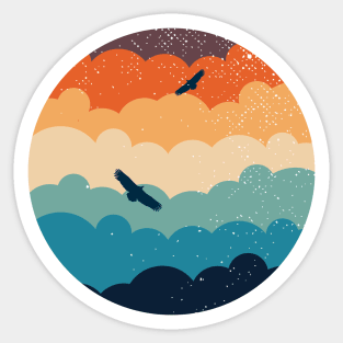 Vultures Circling Clouds Sunset Sticker